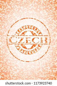 Czech orange mosaic emblem