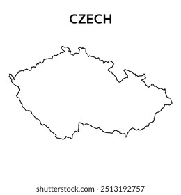 czech outline map. Abstract design, vector illustration	