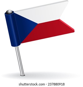 Czech pin icon flag. Vector illustration Eps 8.