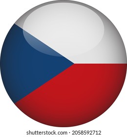 Czech Republic 3D Rounded Country Flag Icon