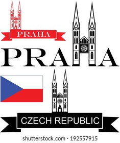 Czech Republic. Abstract buildings on white background