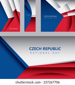 Czech Republic Abstract Flag, Prague Art (Vector Art)