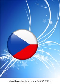 Czech Republic Button on Abstract Modern Light Background Original Illustration