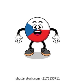 czech republic cartoon with surprised gesture , character design
