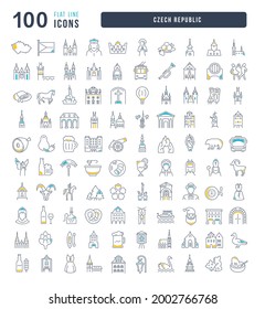 Czech Republic. Collection of perfectly thin icons for web design, app, and the most modern projects. The kit of signs for category Countries and Cities.
