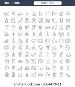 Czech Republic. Collection of perfectly thin icons for web design, app, and the most modern projects. The kit of signs for category Countries and Cities.