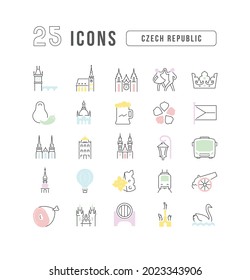 Czech Republic. Collection of perfectly thin icons for web design, app, and the most modern projects. The kit of signs for category Countries and Cities.