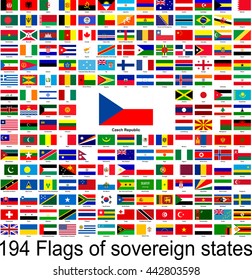 Czech Republic, collection of vector images of flags of the world