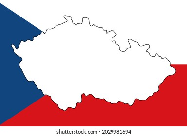 Mapa de la bandera de color de la República Checa. Ilustración vectorial del símbolo nacional. Diseño gráfico de elemento patriótico
