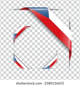  Czech Republic corner national flag with shadow