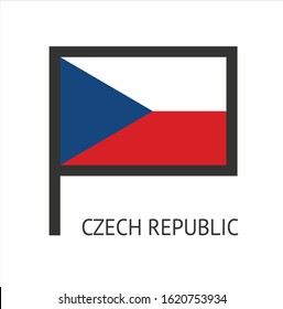 Czech Republic countrys flag symbol icon with a white background