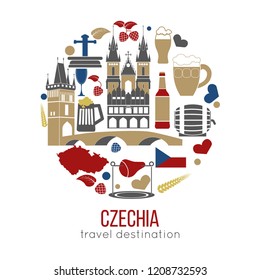 Czech Republic culture symbol set.