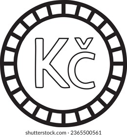  Czech Republic  currency black vector quality files 