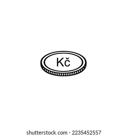 Czech Republic Currency Icon Symbol, Czech Koruna, CZK Sign. Vector Illustration