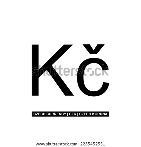 Czech Republic Currency Icon Symbol, Czech Koruna, CZK Sign. Vector Illustration