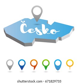 Czech Republic, Czechia, Cesko outline map, vector illustration
