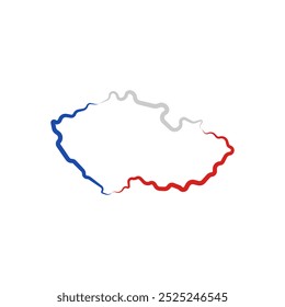 czech republic czechia country map line border vector icon illustration design