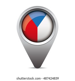 Czech republic - Czechia flag pointer vector