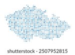 Czech Republic Dot Map. Country Digital Style Shape. Czech Republic vector image. Country shape blue circular dots. Beautiful vector illustration.