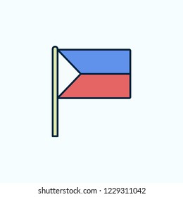 Czech Republic flag 2 colored line icon. Simple colored element illustration. Czech Republic outline symbol design from flags set
