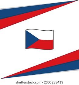 Plantilla de diseño de fondo de resumen de bandera de la República Checa. Cartel del Día de la Independencia de la República Checa en medios sociales. Bandera de la República Checa