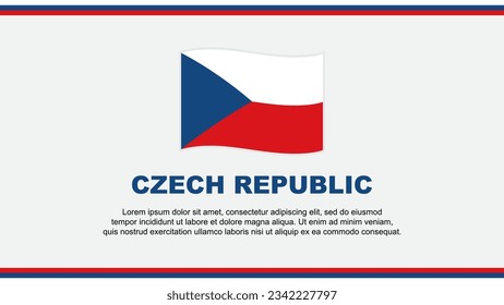 Plantilla de diseño de fondo de resumen de bandera de la República Checa. Cartel del Día de la Independencia de la República Checa Ilustración de vectores de medios sociales. Diseño de la República Checa