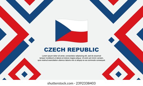 Plantilla de diseño de fondo de resumen de bandera de la República Checa. Ilustración de vectores de papel tapiz del Día de la Independencia de la República Checa. Plantilla de la República Checa