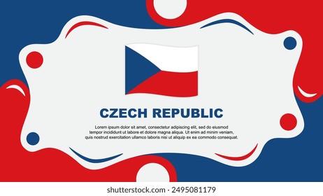 Czech Republic Flag Abstract Background Flat Design Template. Czech Republic Independence Day Banner Wallpaper Vector Illustration. Czech Republic Template