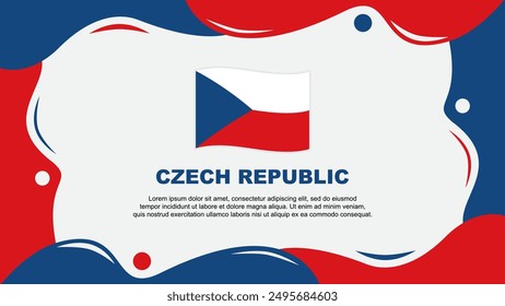 Czech Republic Flag Abstract Background Flat Design Template. Czech Republic Independence Day Banner Wallpaper Vector Illustration. Czech Republic Background