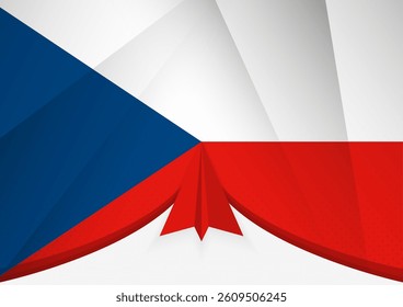 Czech Republic Flag with Abstract Paper Airplane Design, National Flag in a geometric folded paper style. Vector illustration.