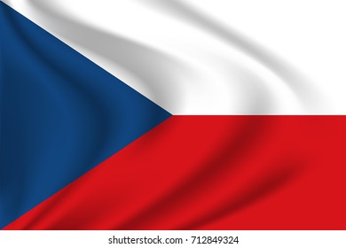 Czech republic flag background with cloth texture. Czech republic Flag vector illustration.