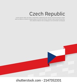 Fondo de la bandera de la república checa. Cartel patriótico del estado república checa, cubierta. Indicador de color de cinta de opciones en un fondo blanco. Afiche nacional. Diseño plano vectorial tricolor