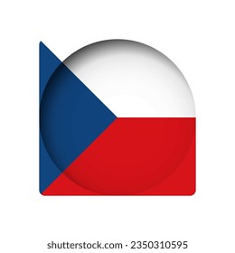 Bandera de la República Checa - detrás del agujero de papel circular cortado con sombra interior.