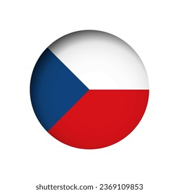 Czech Republic flag - behind the cut circle paper hole with inner shadow.