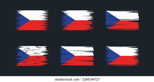 Czech Republic Flag Brush Collection. National Flag