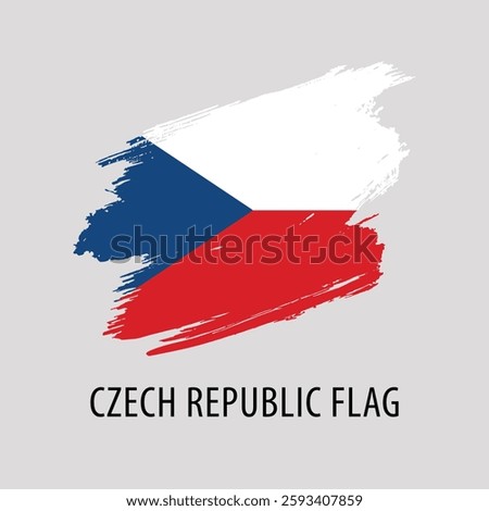 Czech Republic flag brush effect design template
