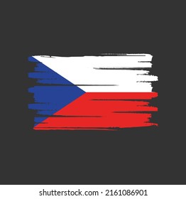 Czech Republic Flag Brush. National Flag