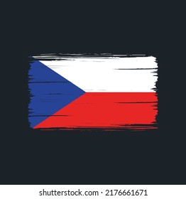 Czech Republic Flag Brush. National Flag