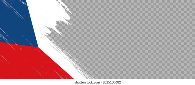 Czech Republic flag with brush paint textured isolated  on png or transparent background,Symbol of Czech Republic  ,template for banner,promote, design,vector,top gold medal winner sport country