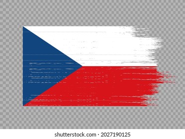 Czech Republic flag with brush paint textured isolated  on png or transparent background,Symbol of Czech Republic  ,template for banner,promote, design,vector,top gold medal winner sport country