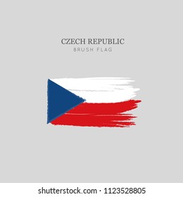 Czech Republic Flag Brush Stroke - Vector watercolor painting
