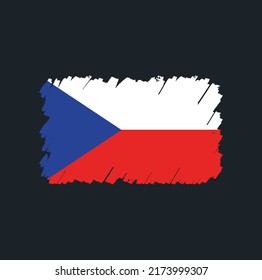 Czech Republic Flag Brush Strokes. National Flag