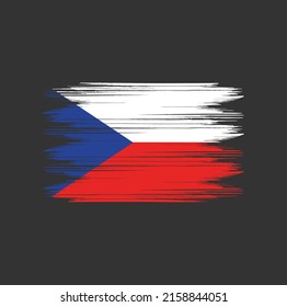 Czech Republic Flag Brush Vector Illustration