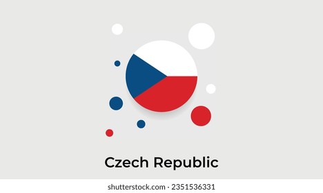 Czech Republic flag bubble circle round shape icon colorful vector illustration