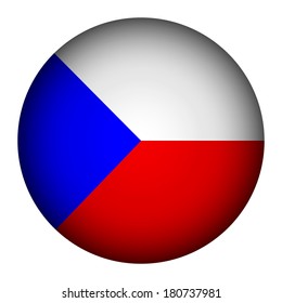 Czech Republic flag button on a white background. Vector illustration.