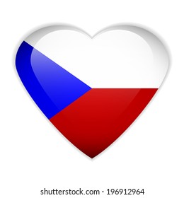 Czech Republic flag button on a white background. Vector illustration.