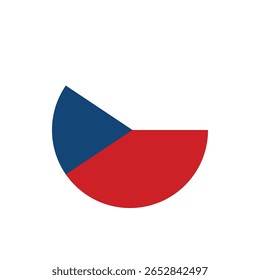 Czech Republic Flag Button. Czech Republic Round flag icon. Czech Republic flag badge Vector for independence day celebration Png on transparent background.