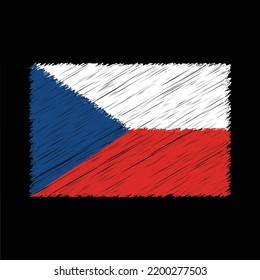 Czech Republic flag with chalk effect vector graphics