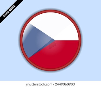 Czech Republic flag circle badge, vector design, oval Czech Republic emblem, rounded sign with reflection, patriotism and trade concept, logo with country flag