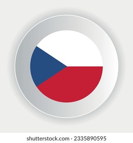 Czech republic flag in circle shape. official colors and proportions correctly. Vector illustration. eps 10.